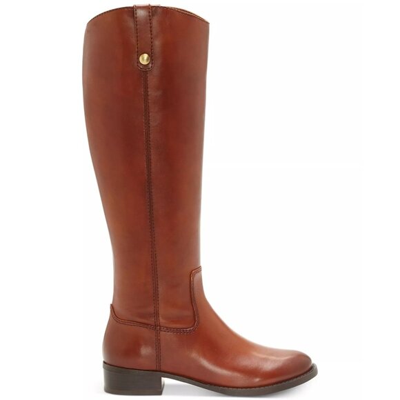 190$ I.N.C International Concepts Wide-Calf Leather Knee Boots Size 7.5 Cognac - Picture 2 of 5